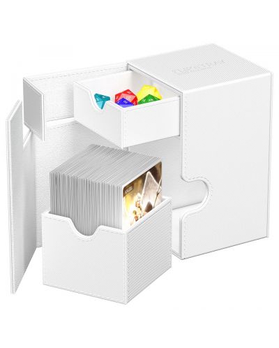 Кутия за карти Ultimate Guard Flip`n`Tray XenoSkin - Monocolor White (100+ бр.) - 3